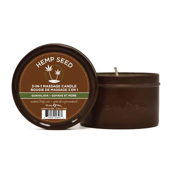 Earthly Body Hemp Seed 3 In 1 Massage Candle - Guavalava