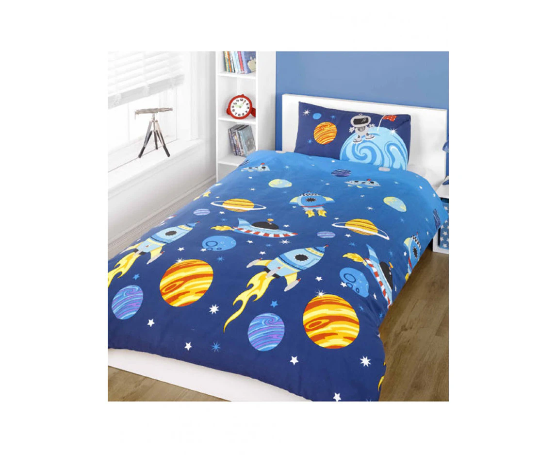 Rocket Single Duvet Cover and Pillowcase Set