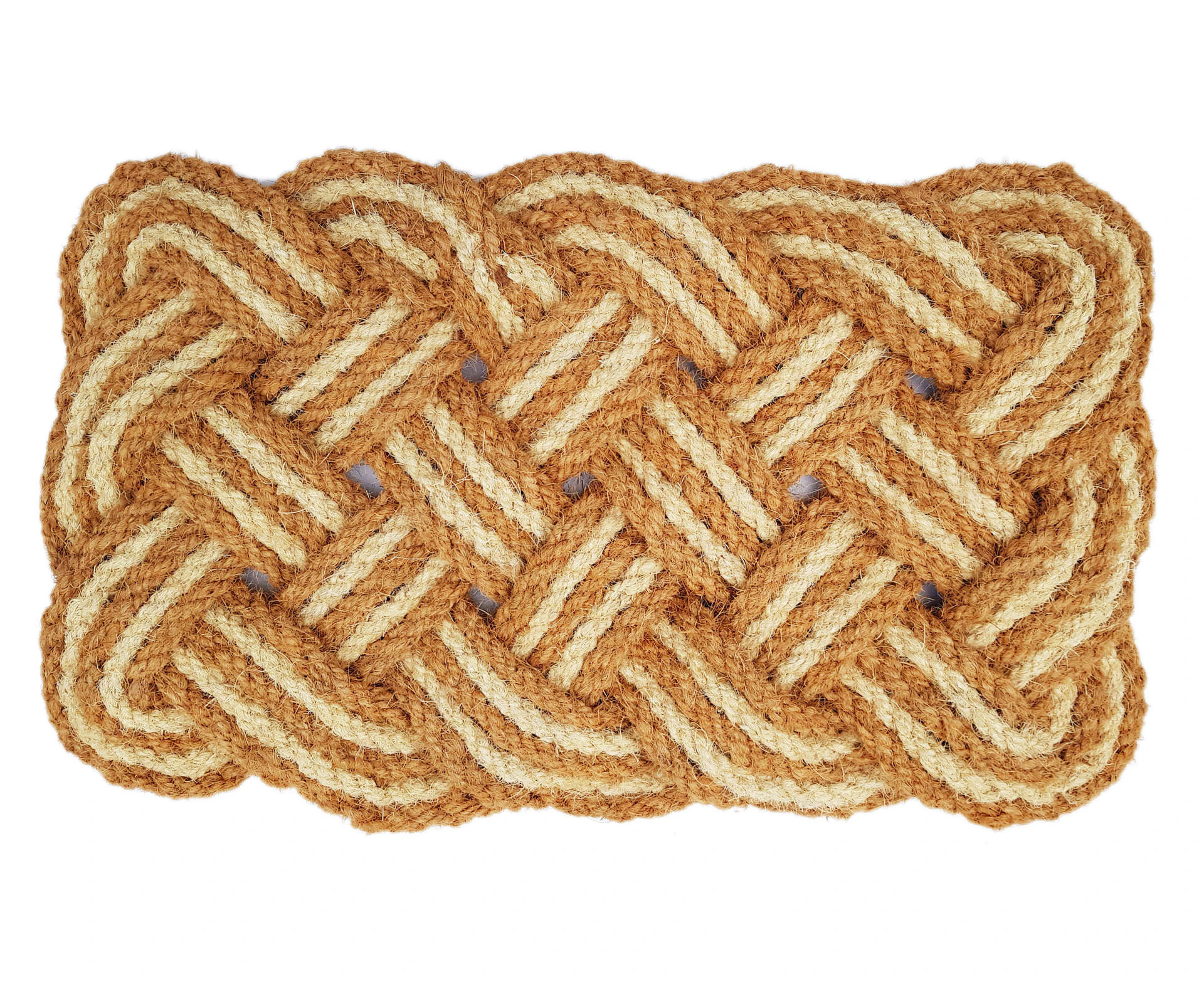 Coir Lovers Knot Mat Natural /Ivory - Natural/Ivory - Size 45x75 cm