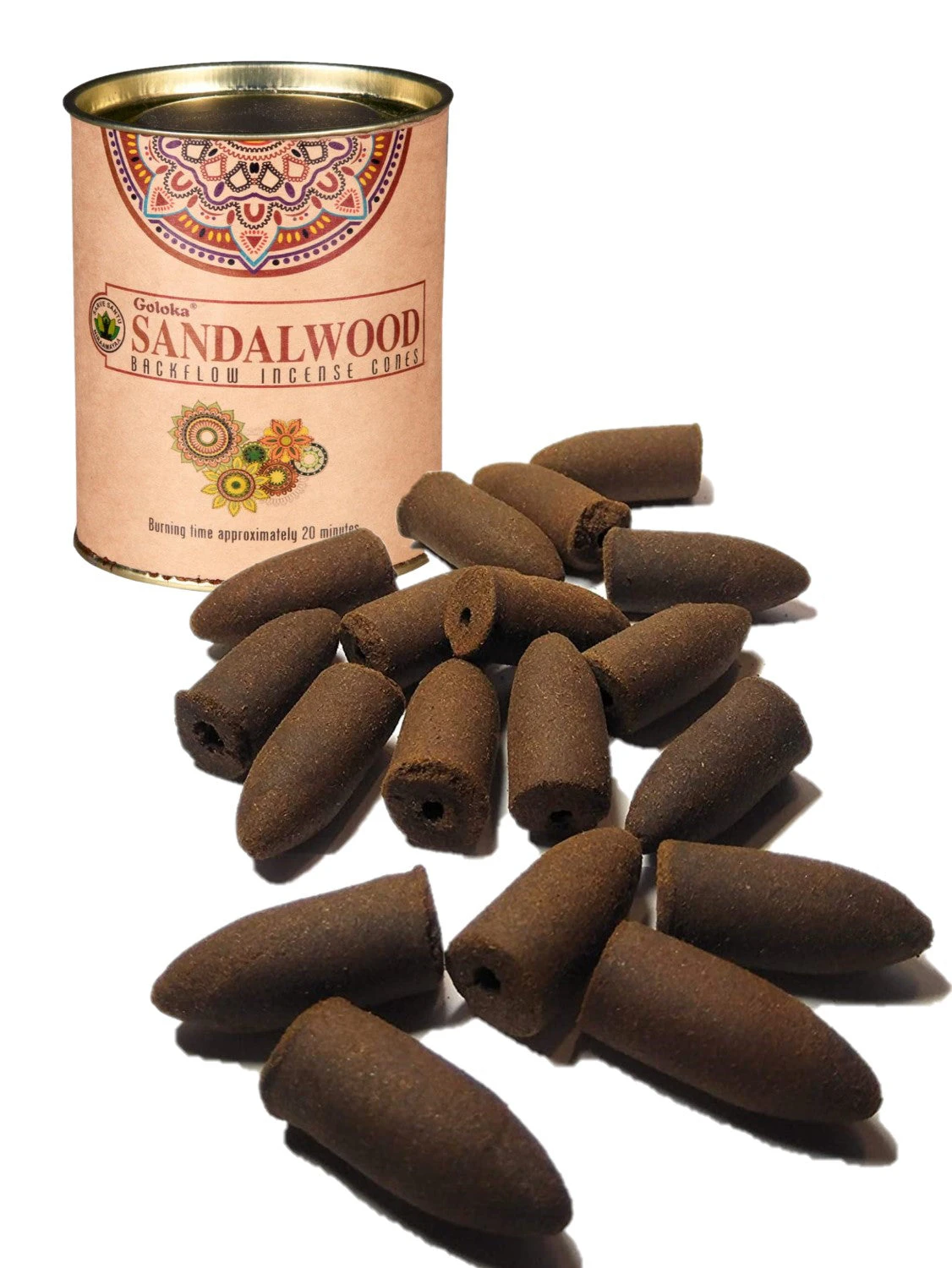 Crystal Wonderland Sandalwood Backflow Incense Cones Goloka