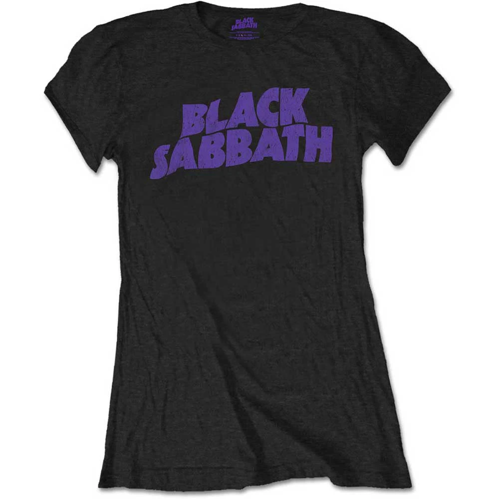 Black Sabbath - Wavy Logo Vintage Women's Small T-Shirt - Black