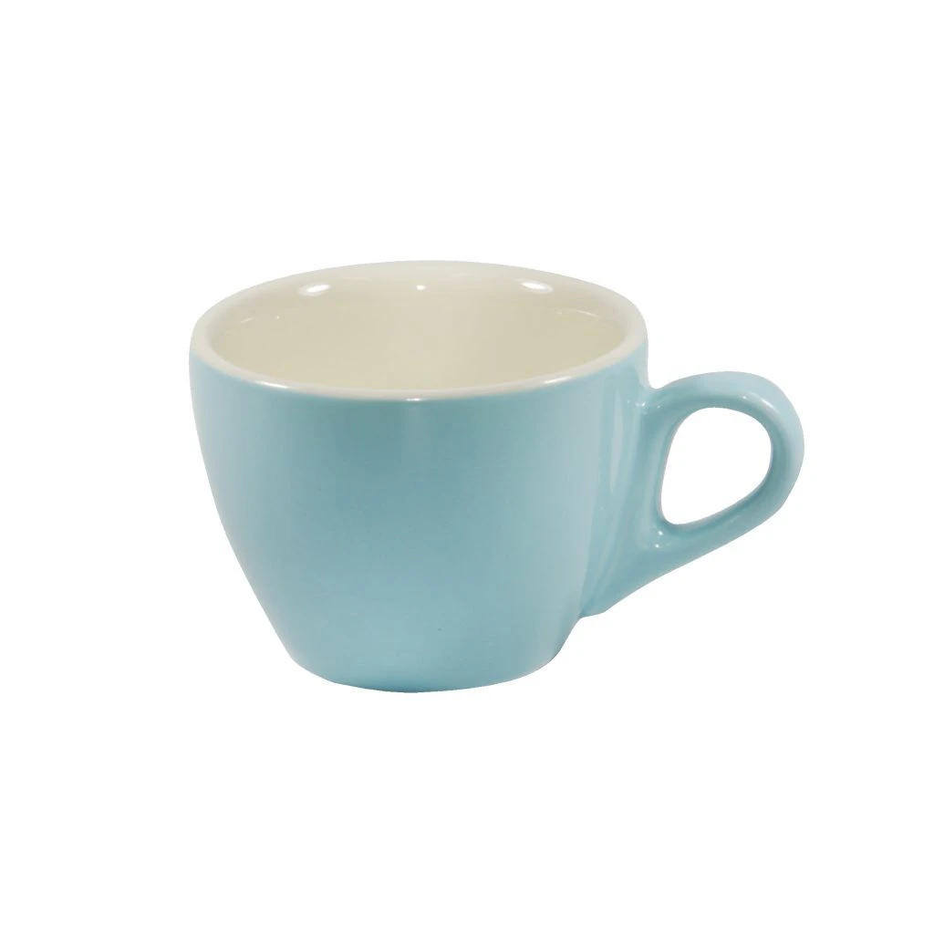 Brew-Maya Blue/White Large Flat White Cup 220Ml x 6