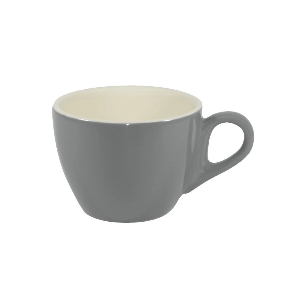 Brew-French Grey/White Large Flat White Cup 220Ml x 6