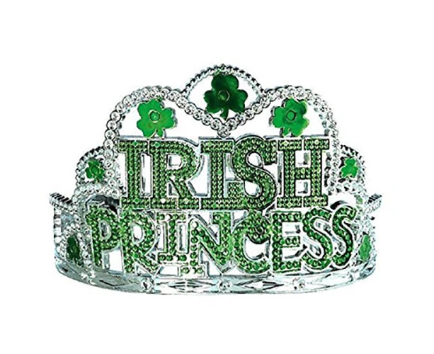 Irish Princess Shamrocks Plastic Tiara Adult Costume Accessory