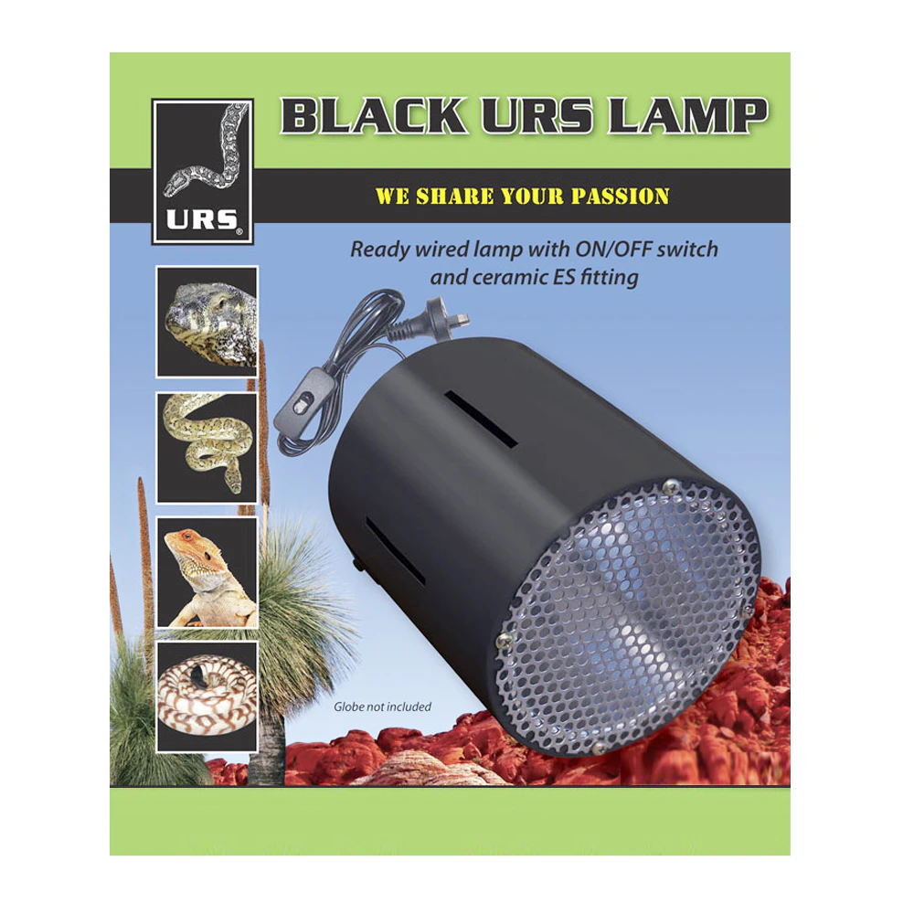 URS Ceramic Es Fitting Reptile Vivarium Heat Lamp Black