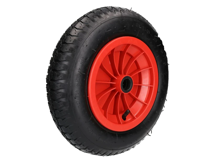 14" Red Wheelbarrow Wheel Tyre Launching 3.50 - 8 Light Weight 4ply TE633