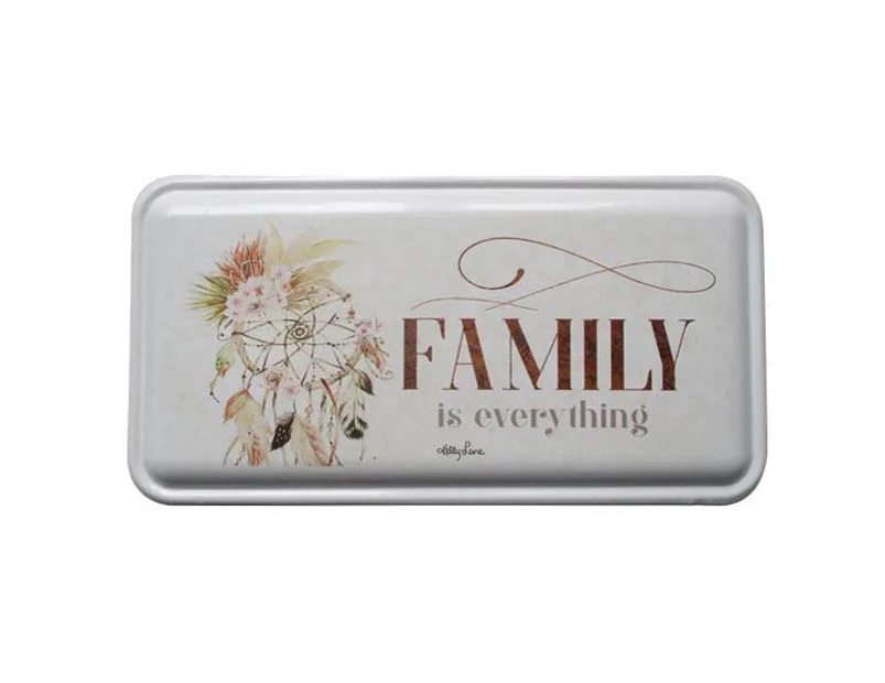 Country Metal Enamel Sign Wall Art Bismark FAMILY IS EVERYTHING Plaque