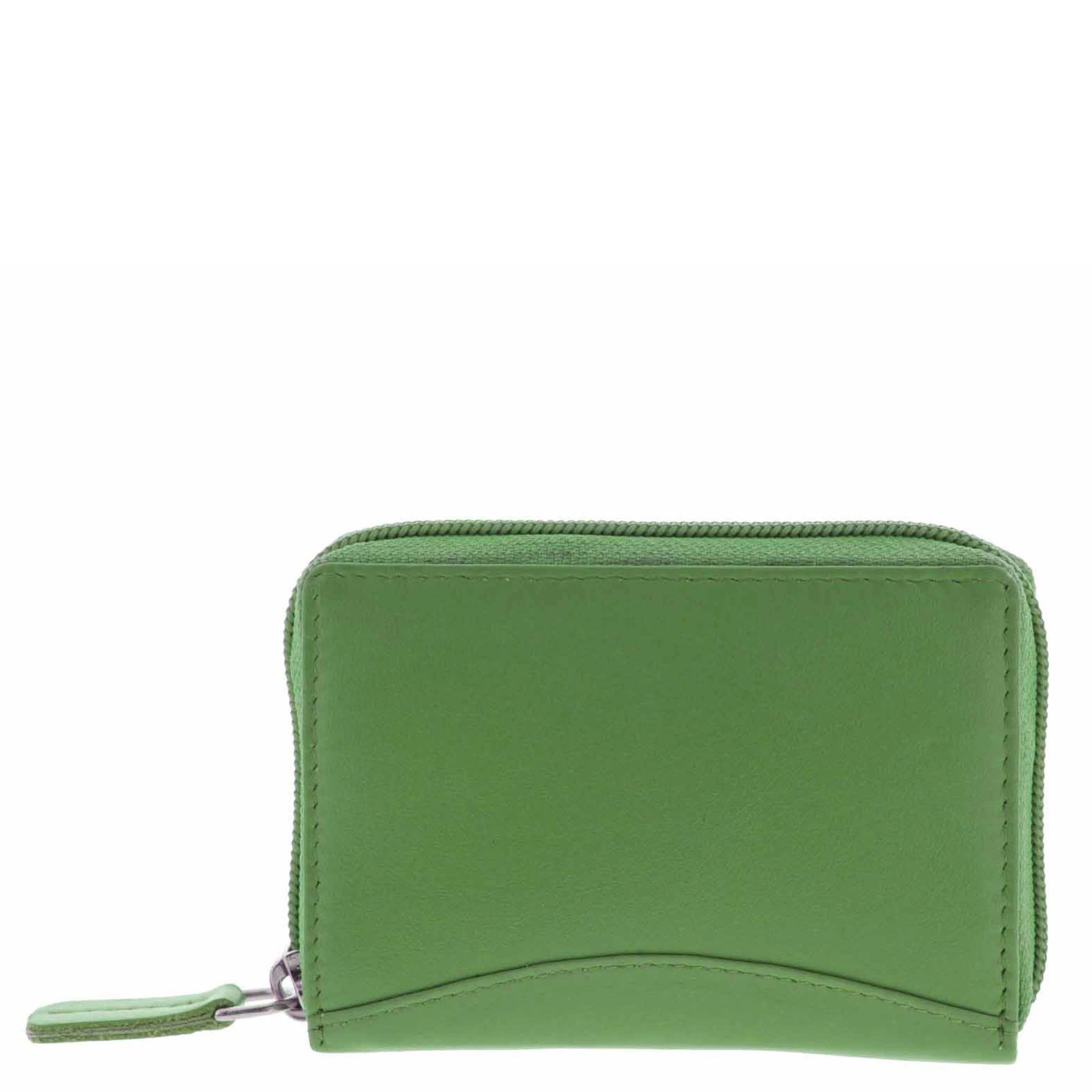 Cobb & Co Stretch RFID Safe -  Leather Expandable Card Wallet - Green