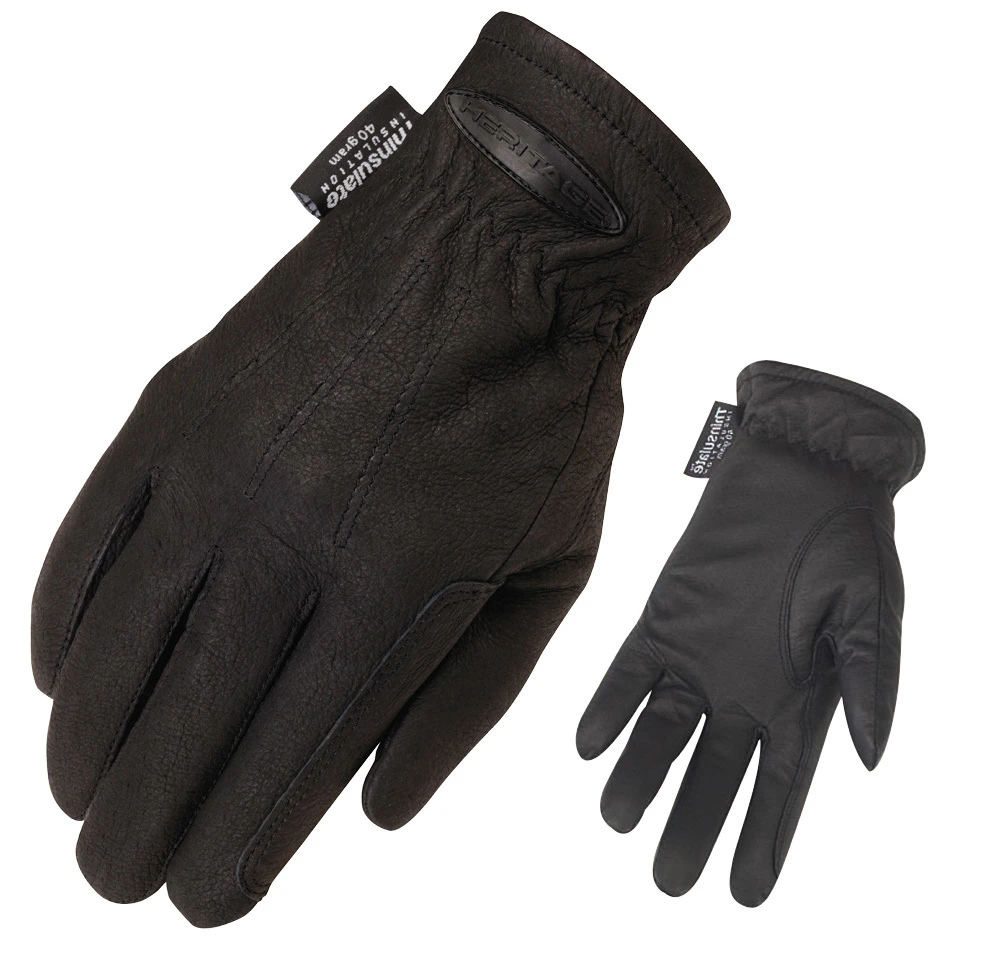 Stc Heritage Cold Weather Gloves Black Horse Bike Riding - Dark Brown