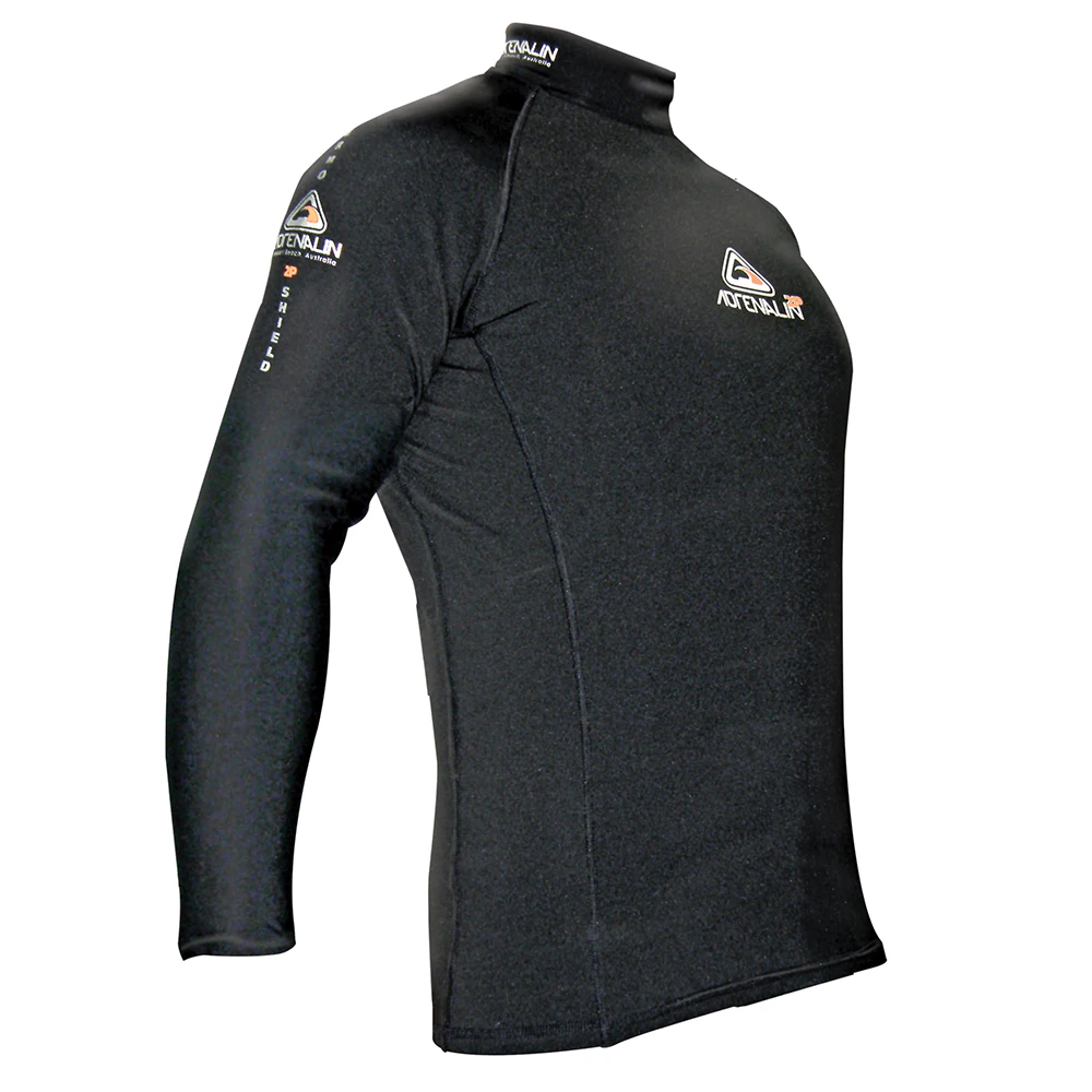 Adrenalin 2P Thermo Shield Long Sleeve Rash Top UPF 50+ BLK Outdoor/Beach - Black