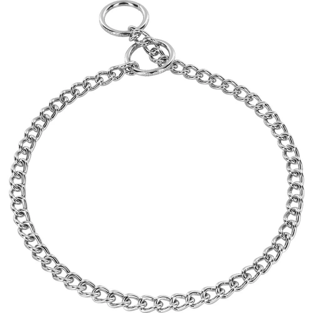 Dog Chain Sprenger Check Collar Round Narrow Link Chrome Plated Choker Heavy 3mm - Silver