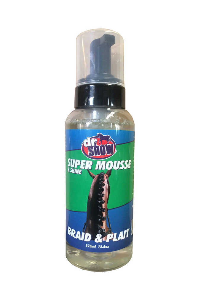 Dr Show Super Mousse | Shine Mane & Tail Braid & Plaiting Horse Show Groom 375ml