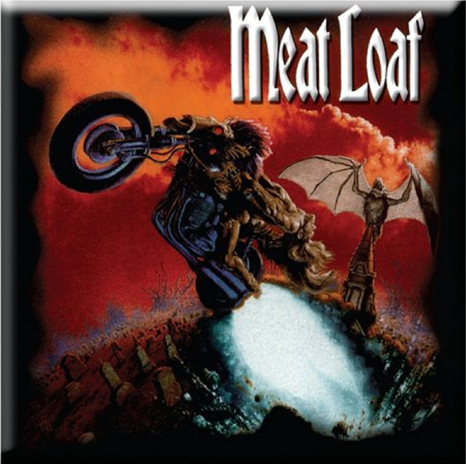 Meat Loaf Fridge Magnet Bat Out Of Hell  Official 76Mm X 76Mm