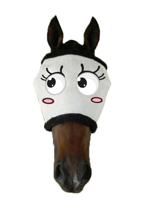 Funny Horse Pony Flymask Fly Veil Blushing Bride Uv Insect Protection - White