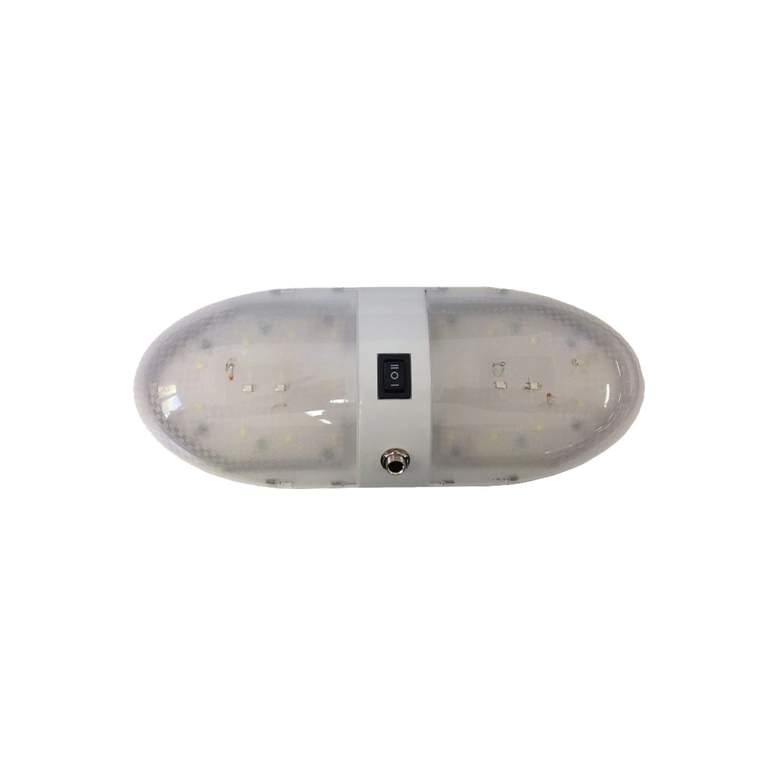 Jayco Caravan LED Interior Oval Light 12V Dual With Power Jack White C4505E