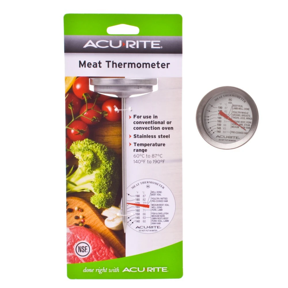 ACURITE Dial Style Stainless Steel Meat Thermometer 4.5cm Dial