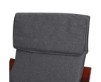 Artiss Fabric Rocking Armchair with Adjustable Footrest - Charcoal