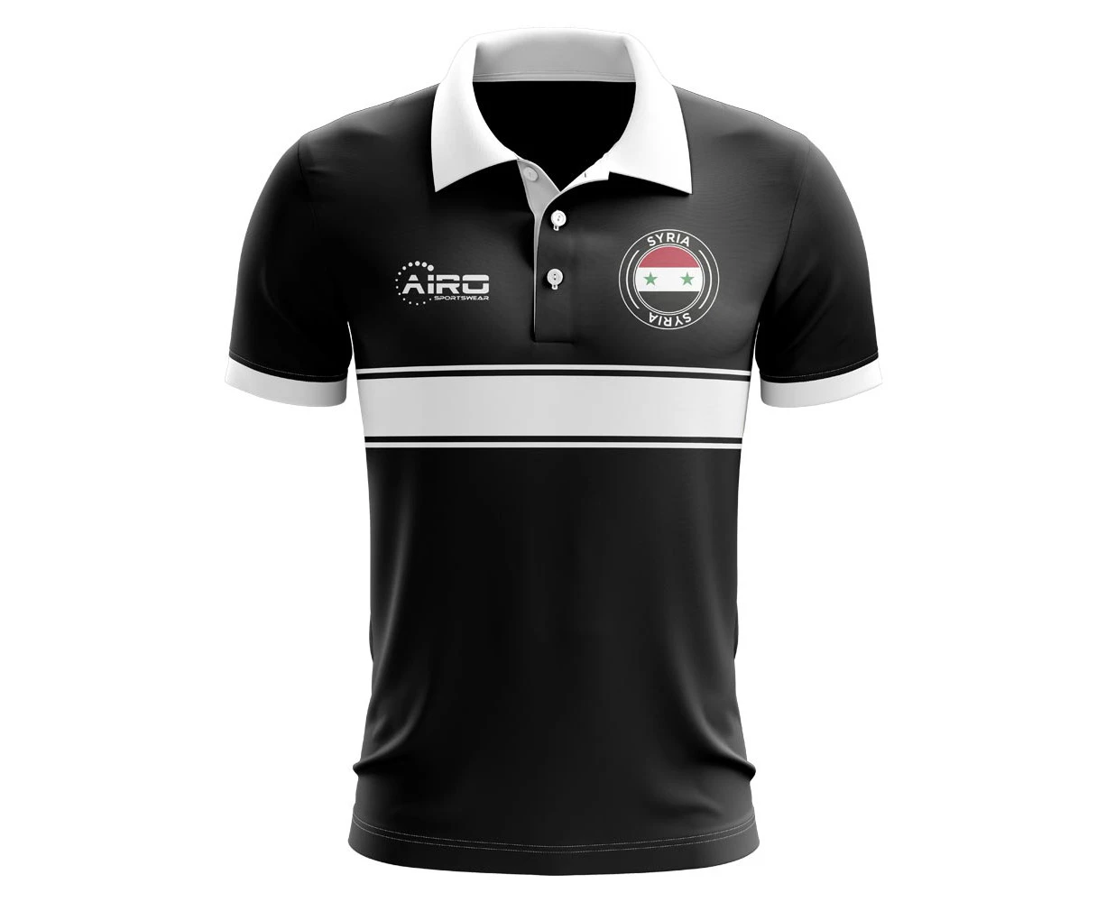 Syria Concept Stripe Polo Shirt (Black) - Kids