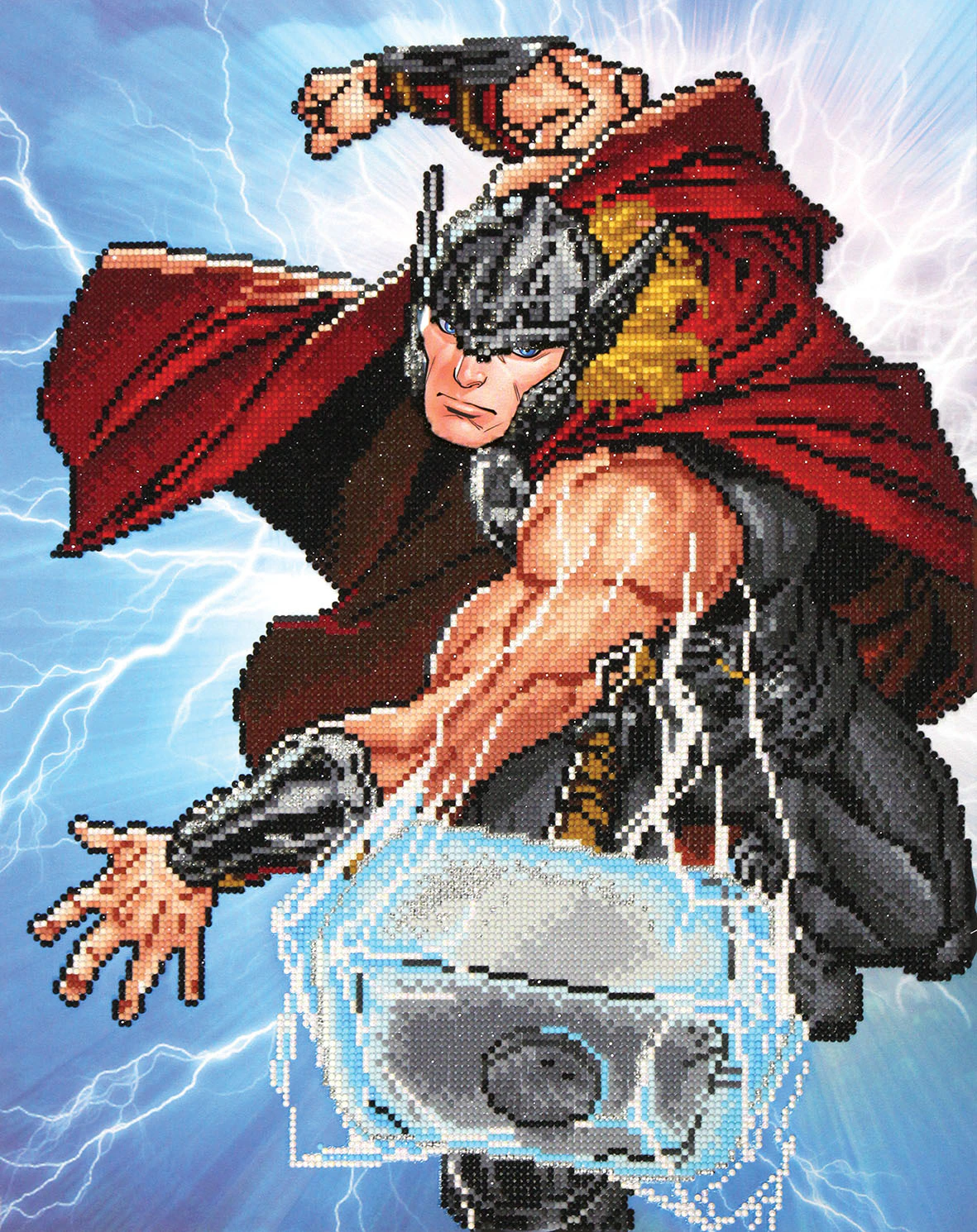 Diamond Dotz MARVEL THOR STRIKES DDM.2004, 5D Multi Faceted Diamond Art Kit, 53 x 42cm