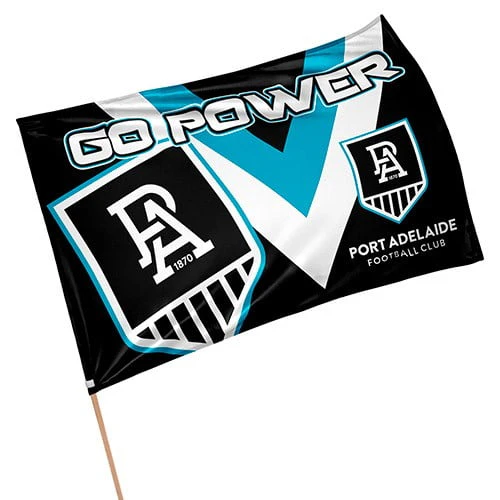 Adelaide Port Power AFL GAME DAY Pole Flag Banner includes pole