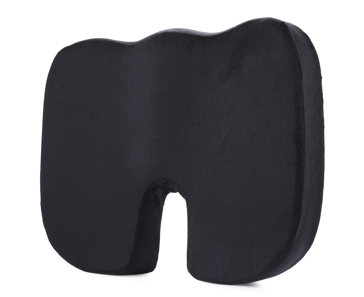 Coccyx Orthopedic Memory Foam Seat Cushion for Chair Car Office-Black