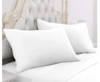 Single Size 4 Piece Micro Fibre Fitted & Flat Sheet Set - White