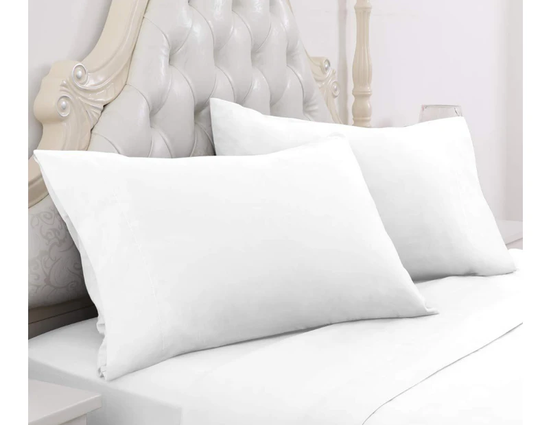 Single Size 4 Piece Micro Fibre Fitted & Flat Sheet Set - White