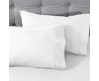 Single Size 4 Piece Micro Fibre Fitted & Flat Sheet Set - White