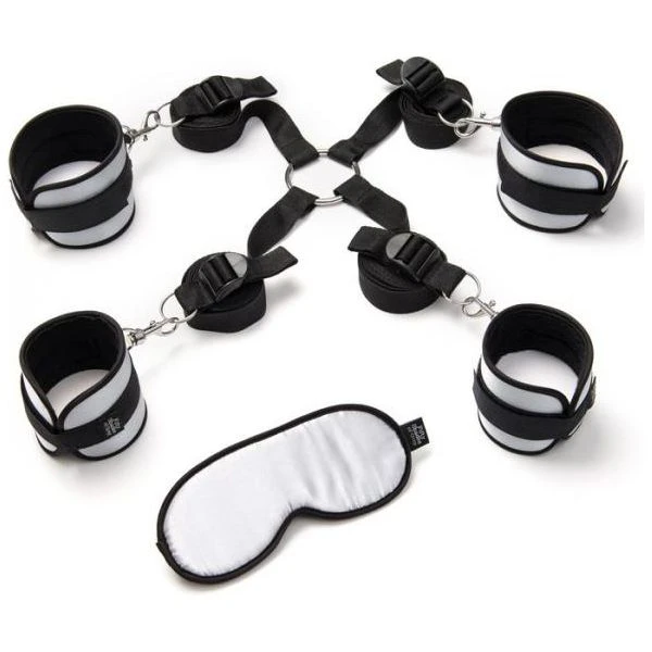 Fifty Shades Of Grey Hard Limits Bed Restraint Kit Ultimate Bondage Experience For Couples Model X123 Unisex Full Body Restraint Black