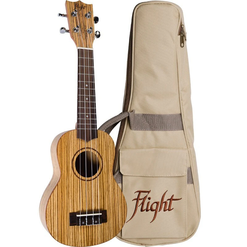 Flight DUS322 Soprano Ukulele Zebrawood W/Bag