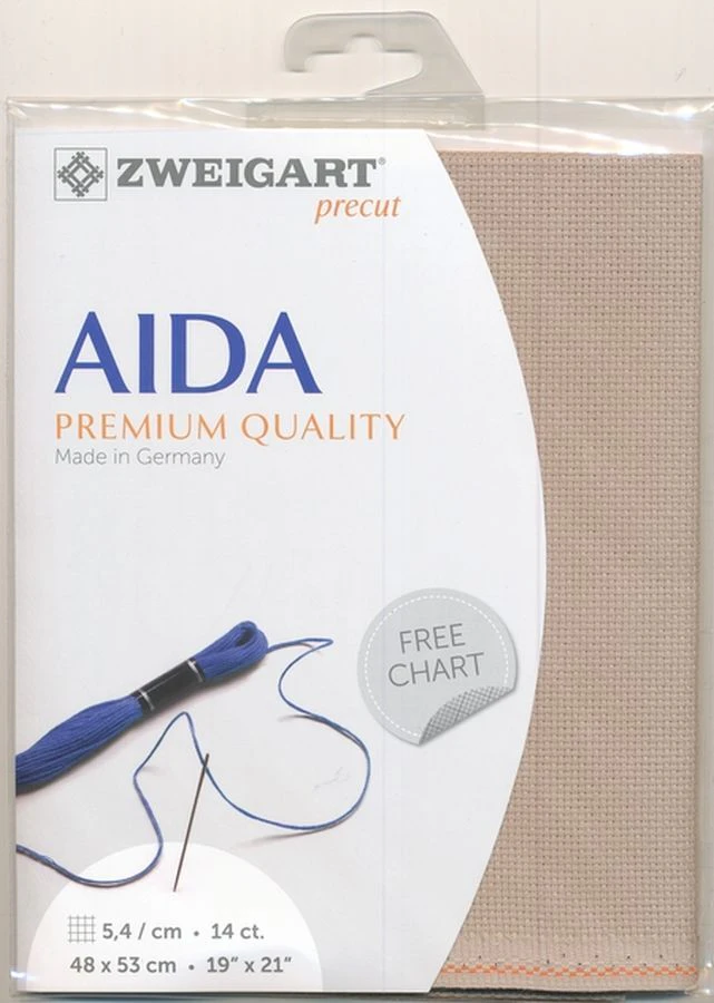 Zweigart Precut Aida 3706.3021 STONE, 14Ct/5.4St, 48 x 53cm