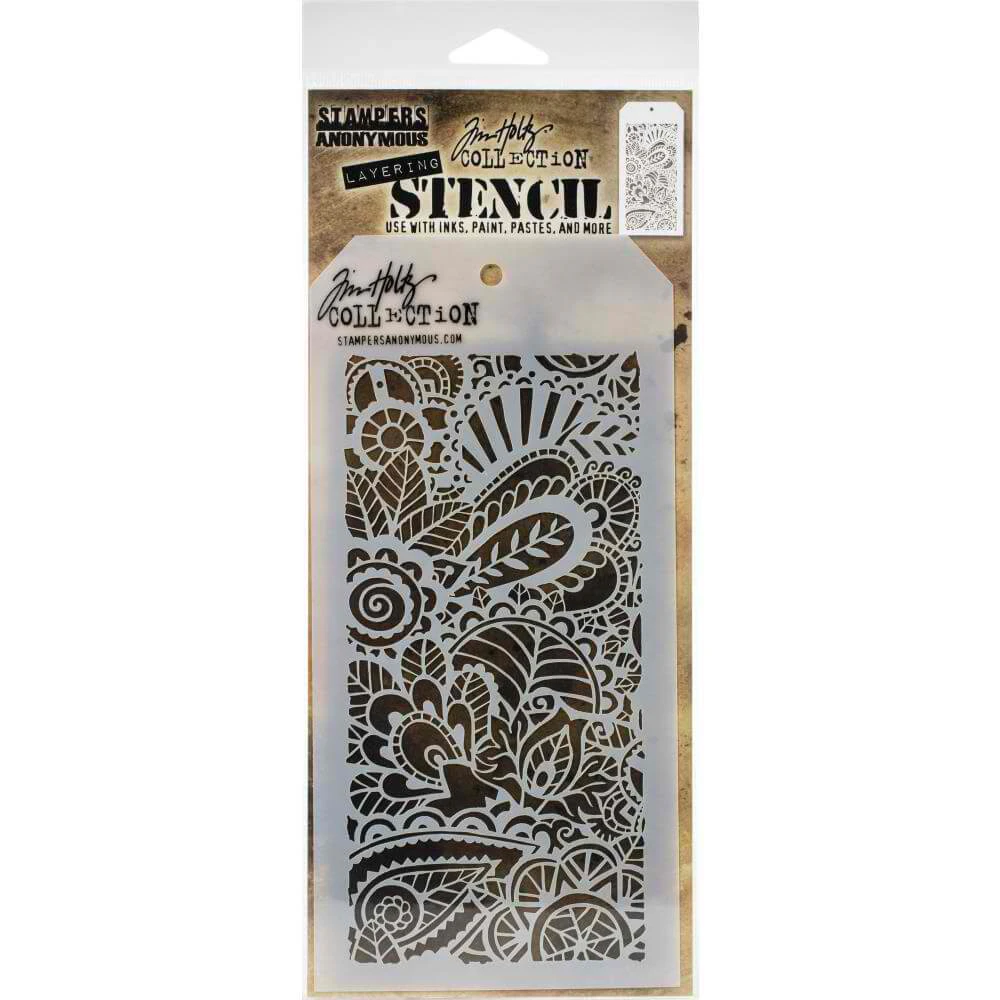 Tim Holtz Layered Stencil 4.125"x8.5" - Doodle Art 1 -Layered THS141