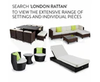LONDON RATTAN 6pc Outdoor Furniture Setting Wicker Lounge Sofa Set Ottoman Brown