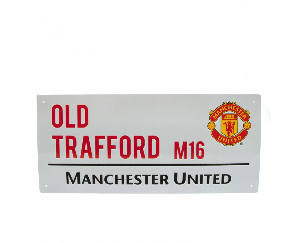 Manchester United FC Official Street Sign (White) - TA1075