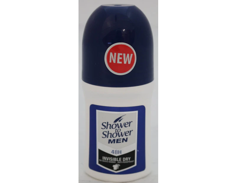 Shower to Shower Men Roll On Invisible Dry 50ml