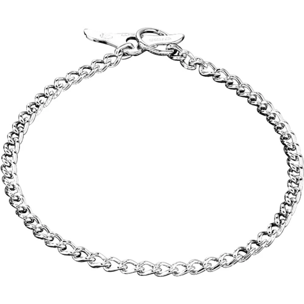 Herm Sprenger Toggle Dog Check Chain Collar Choker Steel Chrome Plated Round Links 2.5mm