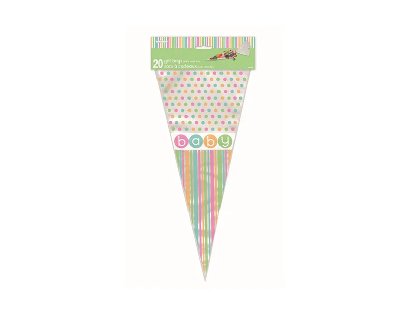 Pastel Baby Shower 20 Cone Bags