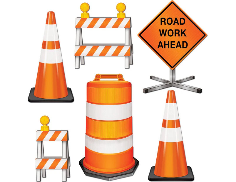 Construction Road Crew Cutouts (Pack of 6)