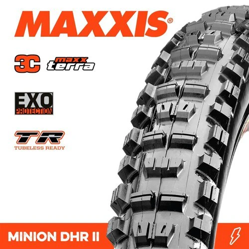 Maxxis Minion DHR II 29 x 2.60 3C MaxxTerra EXO TR 120TPI Fold Tyre