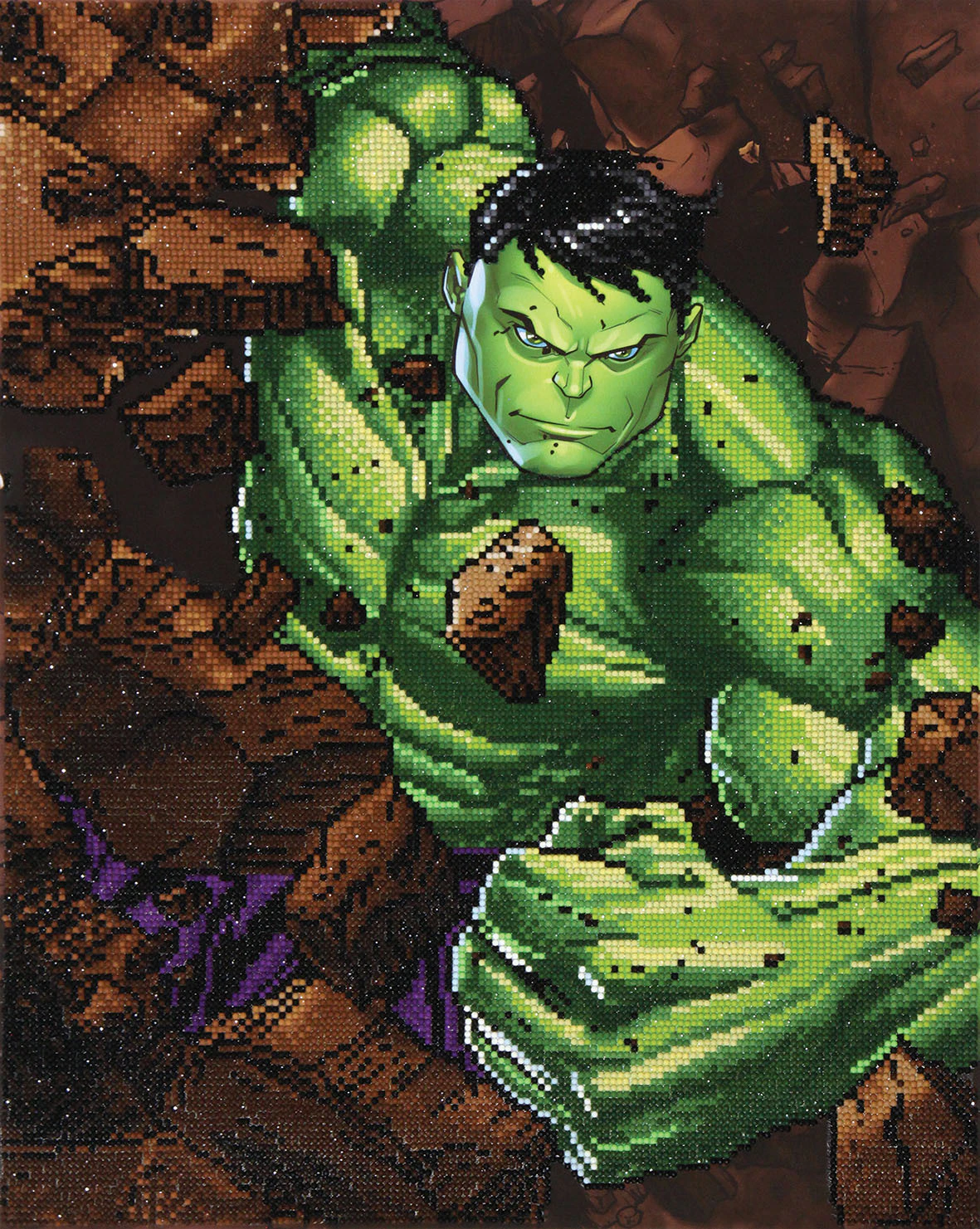 MARVEL HULK SMASH 5D Embroidery Facet Art Kit by Diamond Dotz