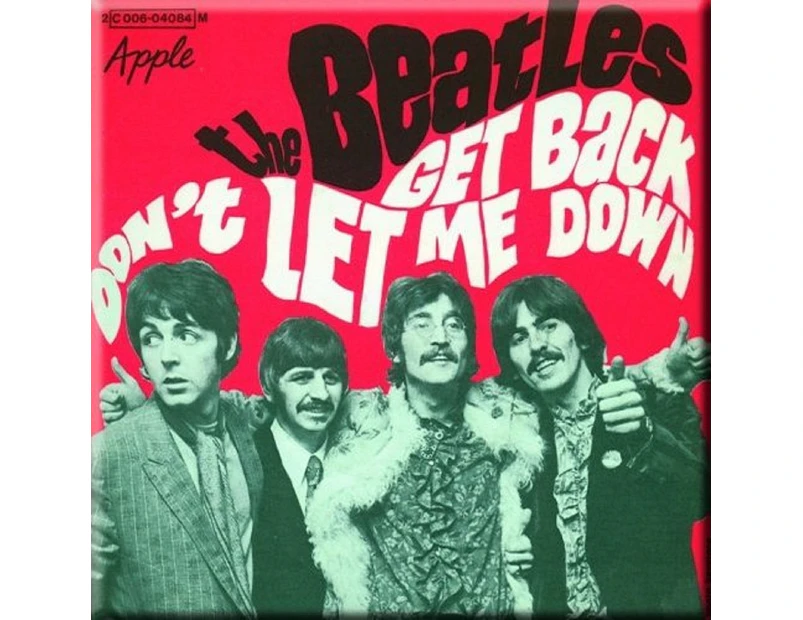 The Beatles Fridge Magnet Get Back Dont Let Me Down  Official 76Mm X 76Mm