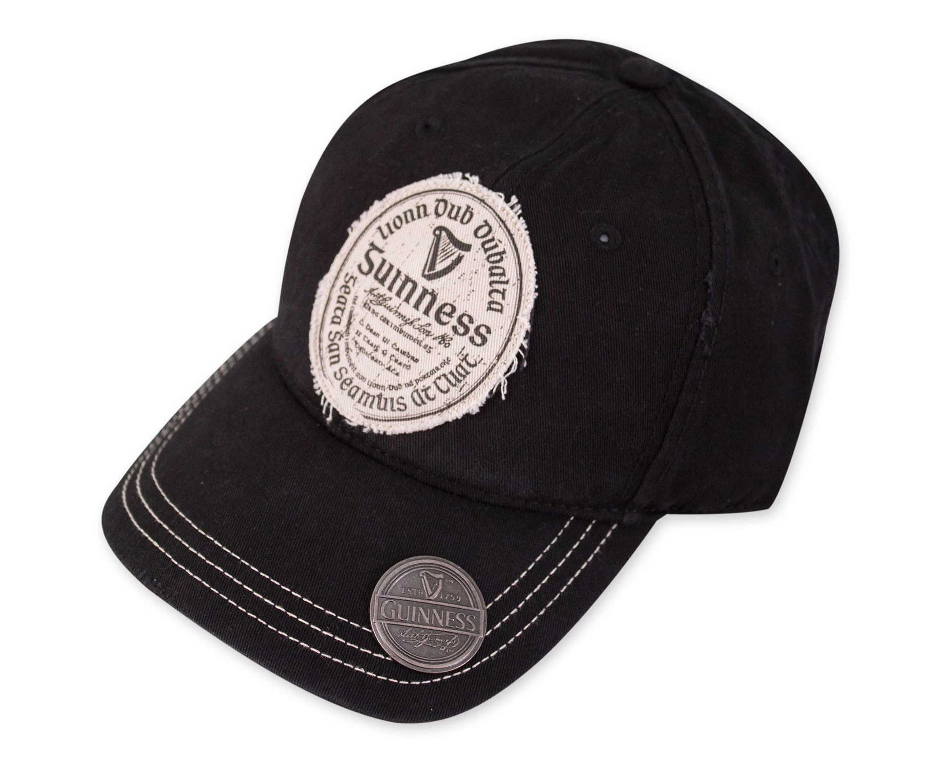 Guinness Gaelic Label Black Bottle Opener Hat