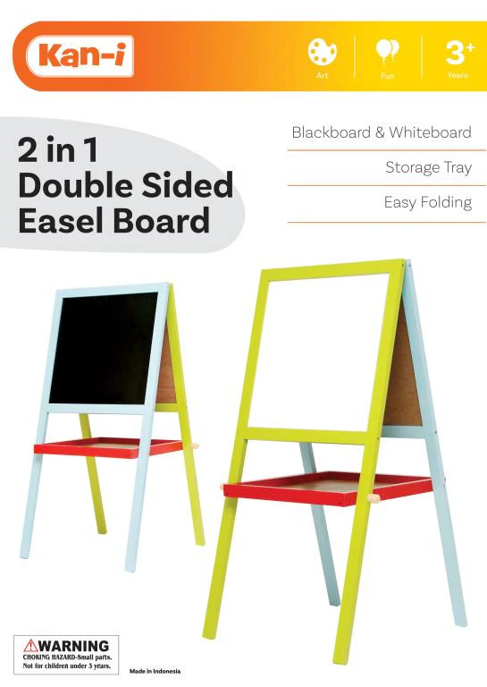 Kan-i Double Sided Wood Blackboard With Tray 80cm X 40cm