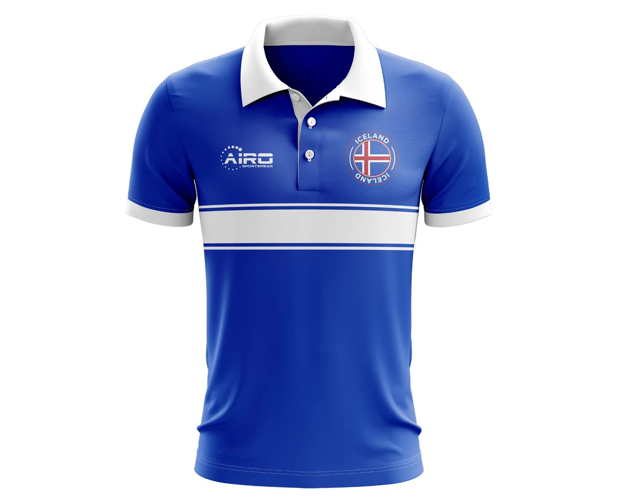 Iceland Concept Stripe Polo Shirt (Blue) - Kids