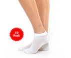 10 PACK - Chusette Sport Ankle Socks - White
