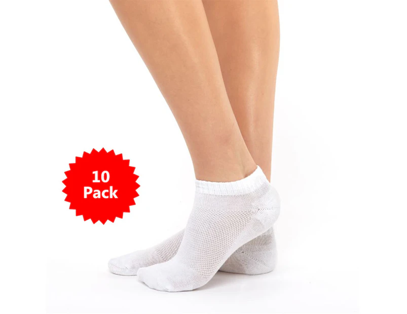 10 PACK - Chusette Sport Ankle Socks - White