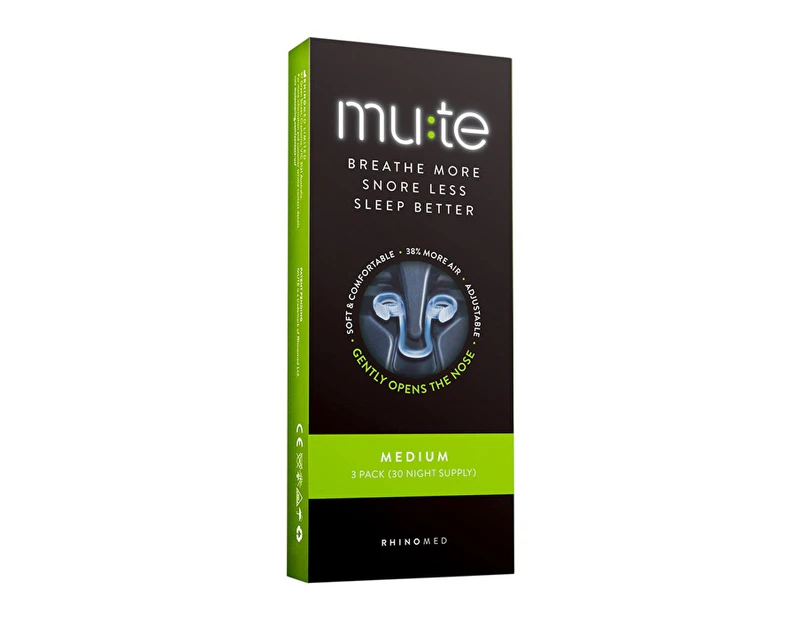 Mute Breathe More Snore Less Medium 3 Pack (30 Night Supply)