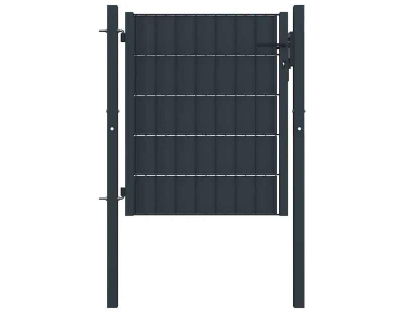 vidaXL Fence Gate PVC and Steel 100x101 cm Anthracite
