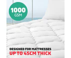 Queen Size Pillowtop 1000GSM Microfibre Filling Mattress Bed Topper Protector