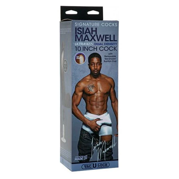 Introducing The Sensatoys Isiah Maxwell 10 Inch Ultraskyn Cock Replica Dildo Model Smx 10x For Him Lifelike Dual Density Veined Suction Cup Black